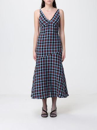 Namacheko Checked Linen Midi Dress