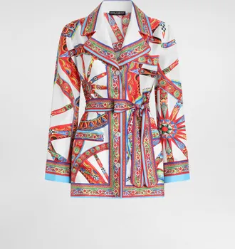Dolce & Gabbana Carretto-print Silk Twill Vanity Shirt - Woman Shirts And Tops Multi-colored 36
