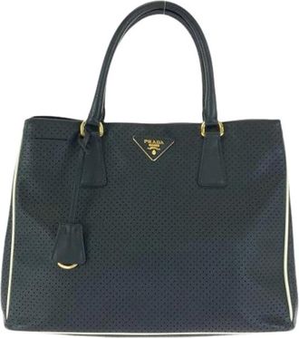 Prada Pre-owned Saffiano Leren Tote Bag - Dames - Vintage Shopper - Zwart - ONE Size - Leer - Vintage