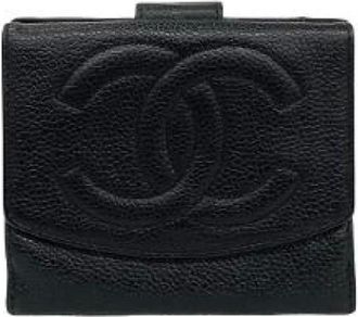 Chanel Pre-owned Wallets, female, Black, Size: ONE SIZE Pre-owned Caviar Leather Bifold Wallet