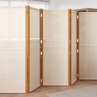 Berkfield Home 6-Panel Room Divider Cream White 420x180 cm in Beige