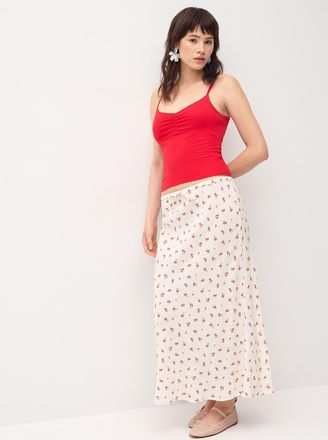 Twik Womens Linen blend midi skirt