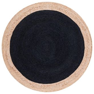 Safavieh Alfombra yute negro / beige 122 x 122 cm