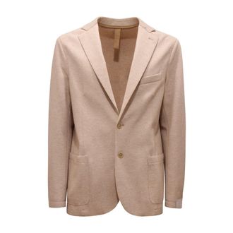 Eleventy Blazers, male, Beige, Size: L Giaccia Sfoderata Cotton Blend Jacket