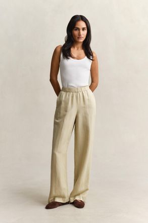 GANT Women Linen Blend Pants (34) OAT BEIGE
