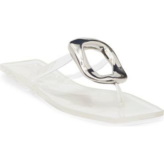 Jeffrey Campbell Linques Flip Flop in Clear-Silver at Nordstrom, Size 11