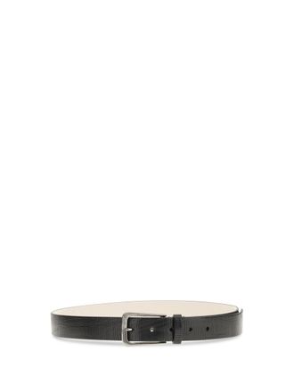Brunello Cucinelli Womens Carved Leather Belt With Shimmering Buckle Nero Calf Bos Taurus E Braces