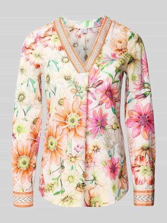 Emily van den Bergh Regular Fit Bluse im Allover-Look in Weiss, Gr&ouml;&szlig;e 36