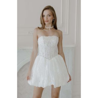 Untamed Petals Juliette Mini Dress in Ivory at Nordstrom, Size 12