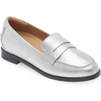 FRANKiE4 Franklin Penny Loafer in Silver Tumbled at Nordstrom, Size 10