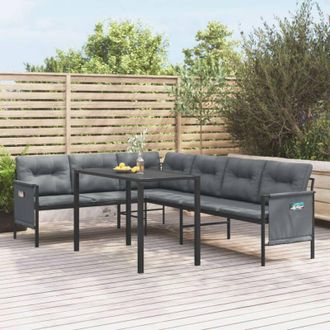 vidaXL Set da Pranzo da Giardino 2 pz in Acciaio Antracite vidaXL