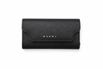 Marni Trunk 6-Hook Leather Key Case Chain - Black
