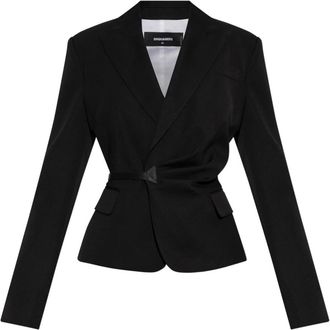 Dsquared2 Blazer met ceintuur - Dames - Blazers - Zwart - XS - Katoen - Jassen