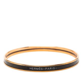 Herm&egrave;s Pre-owned Hermes Extra Narrow Enamel Uni Bangle 62 Ladies V28S7JIIJOS9MR86
