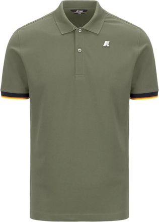 K-Way Vincent colour-block polo shirt - men - Cotton/Elastane - M - Green