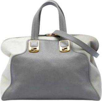 Fendi Pre-owned Leather fendi-bags - Dames - Vintage Handtas - Grijs - ONE Size - Vintage