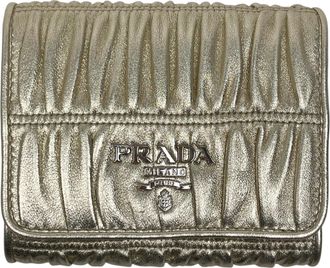 Prada Gold Leather Wallet (Tri-Fold) (Pre-Owned)