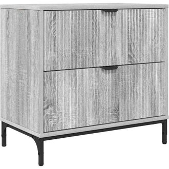 vidaXL Mesa De Noche Con Caj&oacute;n Gris Sonoma 63.5 X 36 X 61 Cm Vidaxl