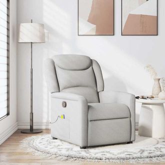 vidaXL Sill&oacute;n De Masaje Reclinable De Tela Gris Nube Vidaxl