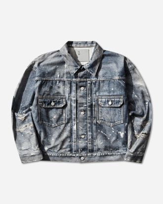 Junya Watanabe Men s New Manual Printed Denim Jacket Indigo