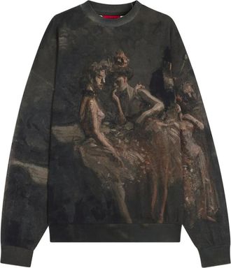 HUGO BOSS Sweater met print - Grijs