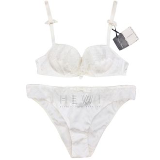 Chantal Thomass Leavers Lace & Satin Jacquard Pad Bra & Brief Set Size S