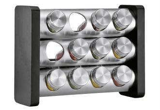K&uuml;chenprofi Especiero Con 12 Tarros Negro Rectangular - K&uuml;chenprofi
