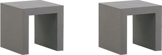 Beliani Beliani - Conjunto De 2 Taburetes De Jard&iacute;n De Cemento Reforzado Gris Estilo Moderno Industrial Taranto