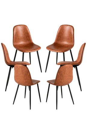 Regalos Miguel Regalos Miguel - Packs Sillas Comedor - Pack 6 Sillas Black Teok Polipiel - Camel Vintage Teok