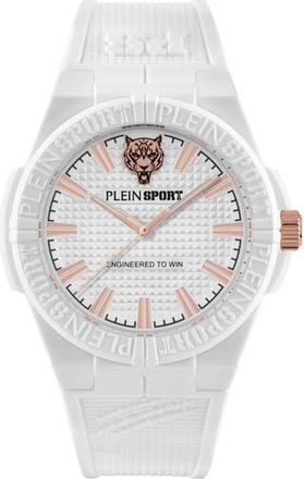 Plein Sport Laserstrike Nylon Strap Watch, 42mm in White at Nordstrom Rack