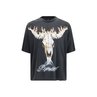 Represent Zwarte Katoenen T-shirt