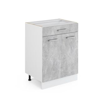 Vicco Mueble Bajo Universal R-line, Hormig&oacute;n, 60 Cm Con Cajones, Sin Encimera