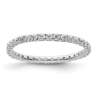 Diamond2Deal 14k White Gold Lab Grown Diamond Eternity Wedding Band Ring 1/2Ct Clarity- VS Color- D-E