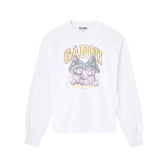 Ganni Dames, Sweatshirts & Hoodies, Wit, Maat: M