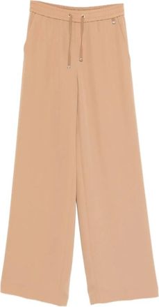 Herno Wide Trousers, female, Beige, Size: XL drawstring-fastening trousers