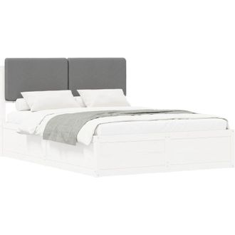 vidaXL Estructura De Cama Con Cabecera Tapizada Gris Claro Vidaxl