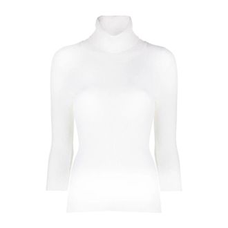 Aspesi Gebreide coltrui - Dames - Coltruien - Wit - L - Wol - Truien & Vesten
