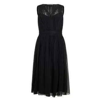 Alberta Ferretti Kleedjes, Dames, Zwart, S, Jurk met V-hals