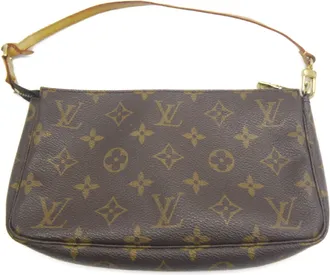 Louis Vuitton Brown Monogram Leather Pochette Pouch (Pre-Owned)