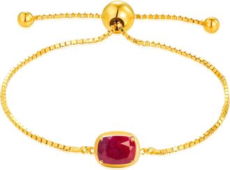 MAX + STONE 18K Gold Over Sterling Silver Gemstone Bracelets 8 Inches