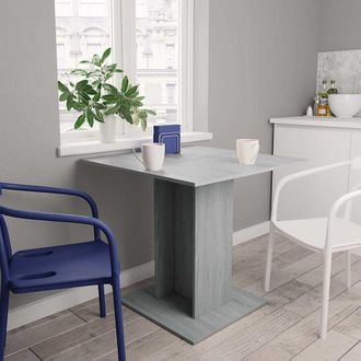 vidaXL Vidaxl - Mesa De Comedor Madera Contrachapada Gris Sonoma 80x80x75 Cm