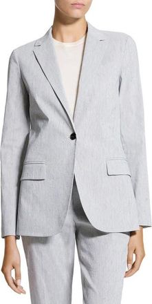 Theory Staple Linen Blend Blazer in Black Multi at Nordstrom, Size 00