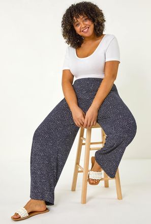 Roman Abstract Spot Print Palazzo Trouser