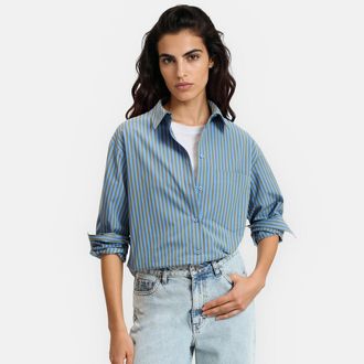 La Redoute Collections Gestreept overhemd in katoen, Signature MARL&Egrave;NE