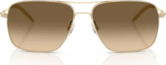 Oliver Peoples Clifton 54mm Gradient Aviator Sunglasses in Gold /Moss Gradient at Nordstrom
