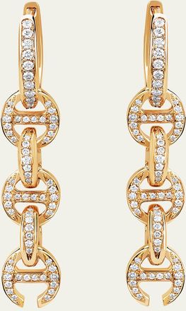 Hoorsenbuhs 18K Yellow Gold 5 Link Pave Drip Earrings with White Diamonds