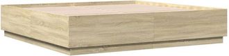 vidaXL Vidaxl - Estructura de cama con luces led madera roble Sonoma 200x200 cm