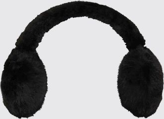 Karl Lagerfeld Contrast Graphic Print Faux Fur Earmuffs