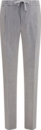 Pantaloni Torino Mens Trousers Soft Pants Grey-Light Blue Fleece Wool (ovis Aries) Grey/light