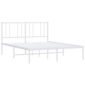 Berkfield Home Metal Bed Frame with Headboard White 160x200 cm